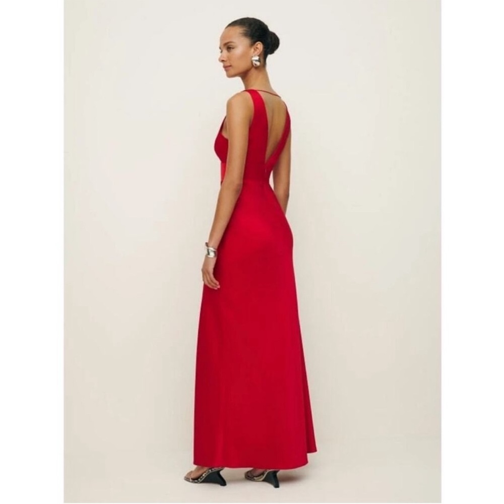 NWT Elaina Satin Dress in Lipstick - Picture 3 of 7